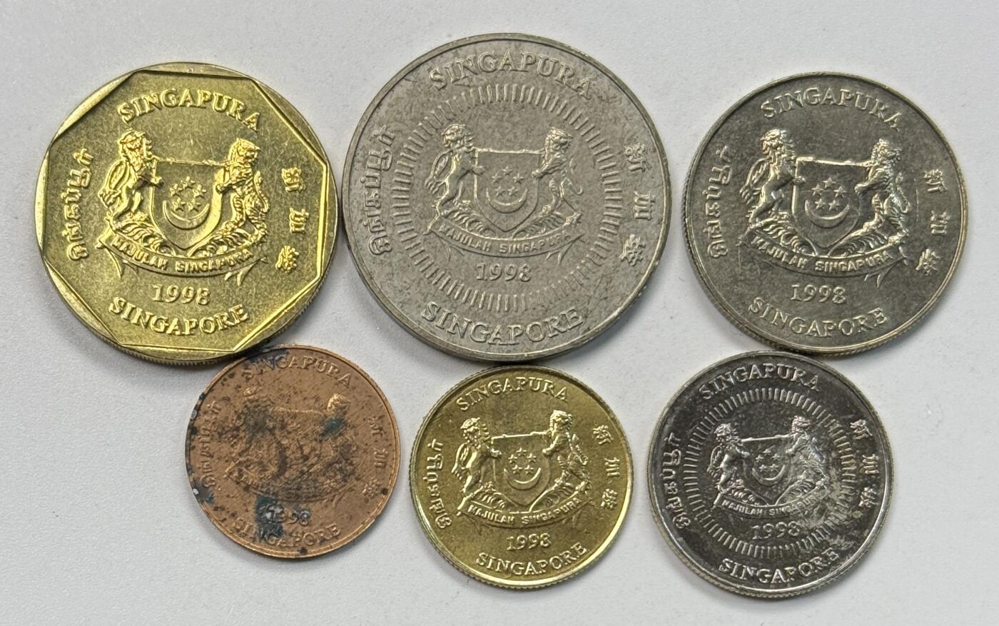 S&S Numismatic世界钱币-拍卖 第117期  新加坡1998年 清版 6枚套币 品相如图