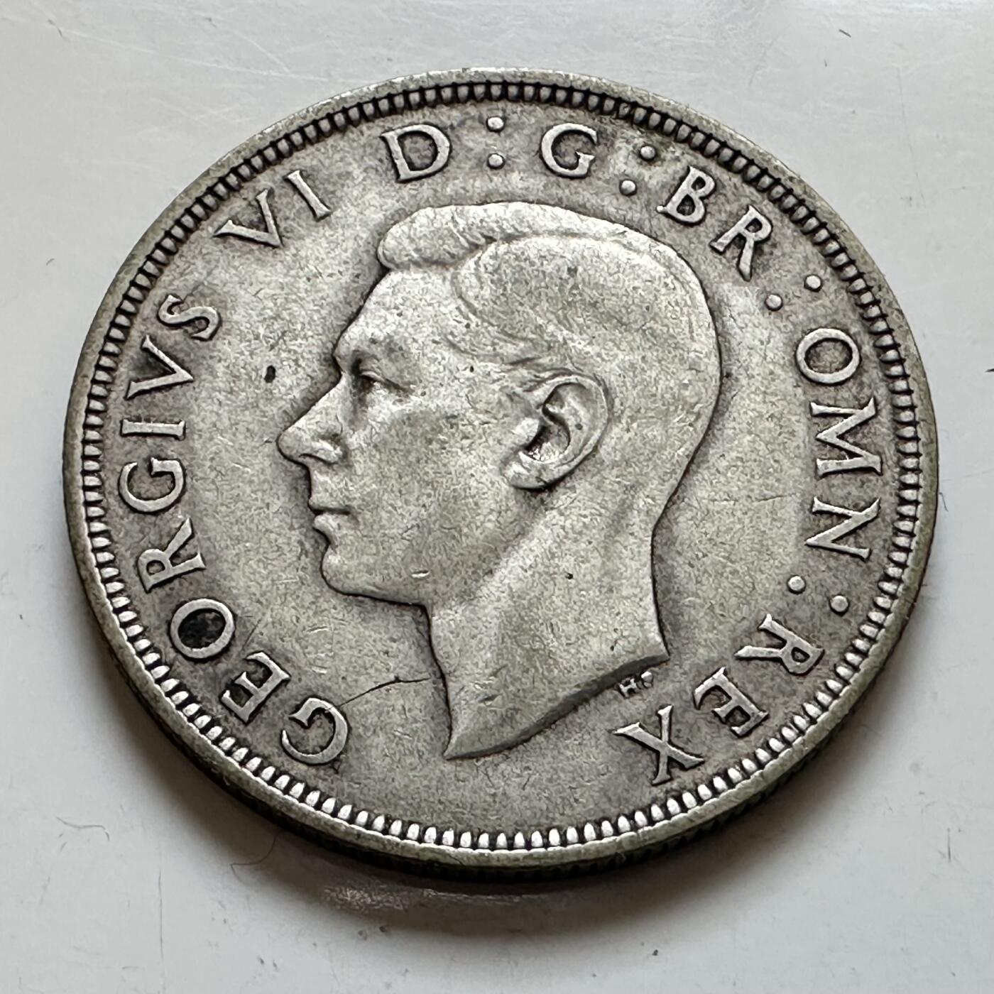 🌹外币初藏🌹🐯2025年第143场  每周二四六晚8️⃣点 接代拍 英国1938年半克郎银币 14.1克50%银