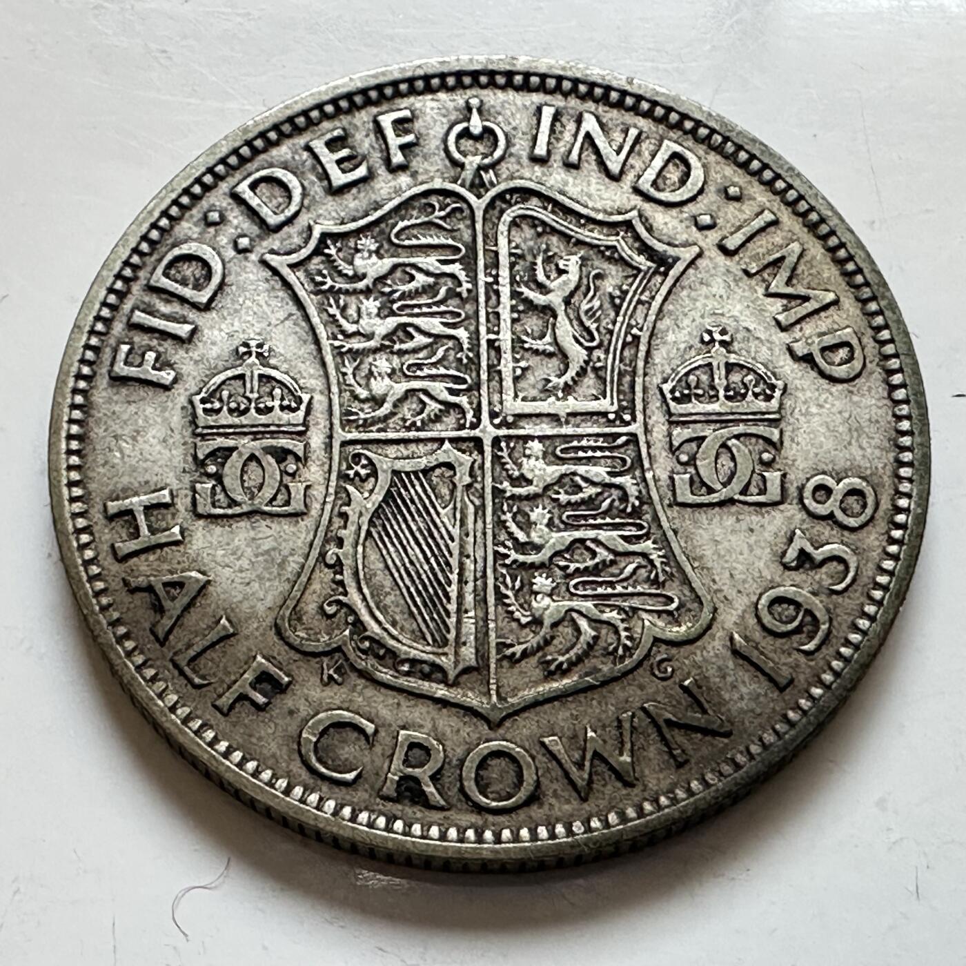 🌹外币初藏🌹🐯2025年第143场  每周二四六晚8️⃣点 接代拍 英国1938年半克郎银币 14.1克50%银