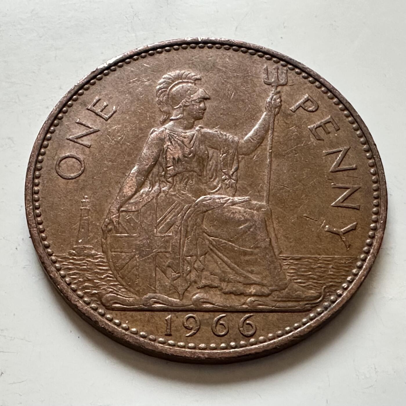 🌹外币初藏🌹🐯2025年第143场  每周二四六晚8️⃣点 接代拍 英国1966年 一便士