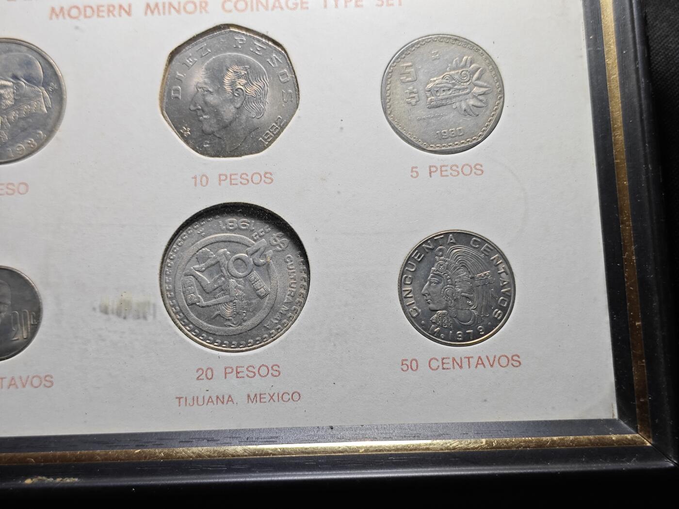 KK钱币收藏小铺 《套币 好品/批量散币专场》  2月预留时间 周末发货  墨西哥相框挂件