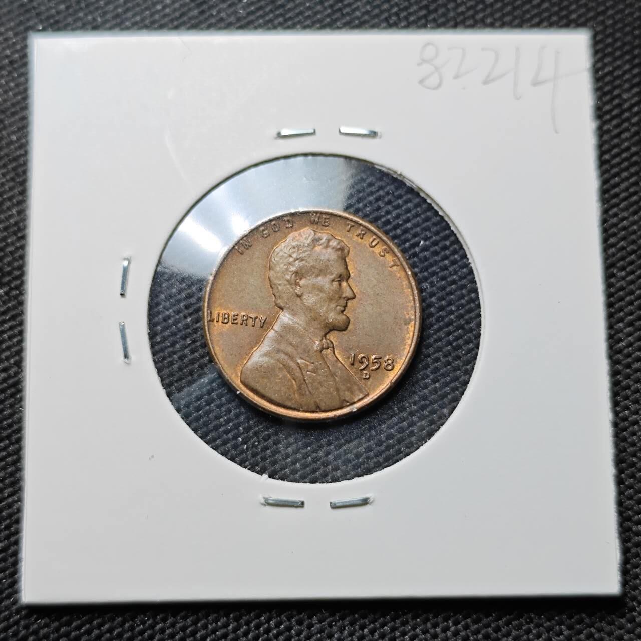 KK钱币收藏小铺 第382期  2月预留时间 周末发货 1958美国1分 