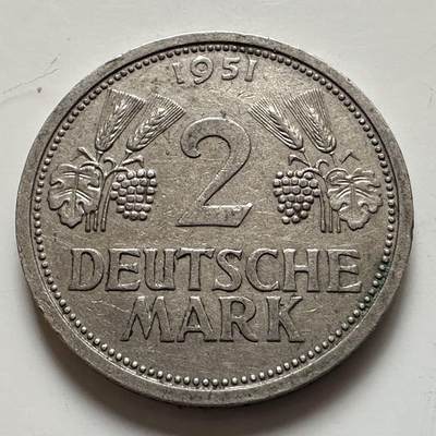 🌹外币初藏🌹🐯2025年第143场  每周二四六晚8️⃣点 接代拍 - 德国1951年J版2马克 独年版