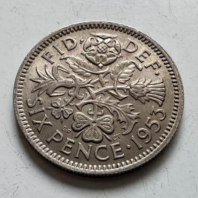 🌹外币初藏🌹🐯2025年第143场  每周二四六晚8️⃣点 接代拍 - 英国1953年 6便士 登基版b