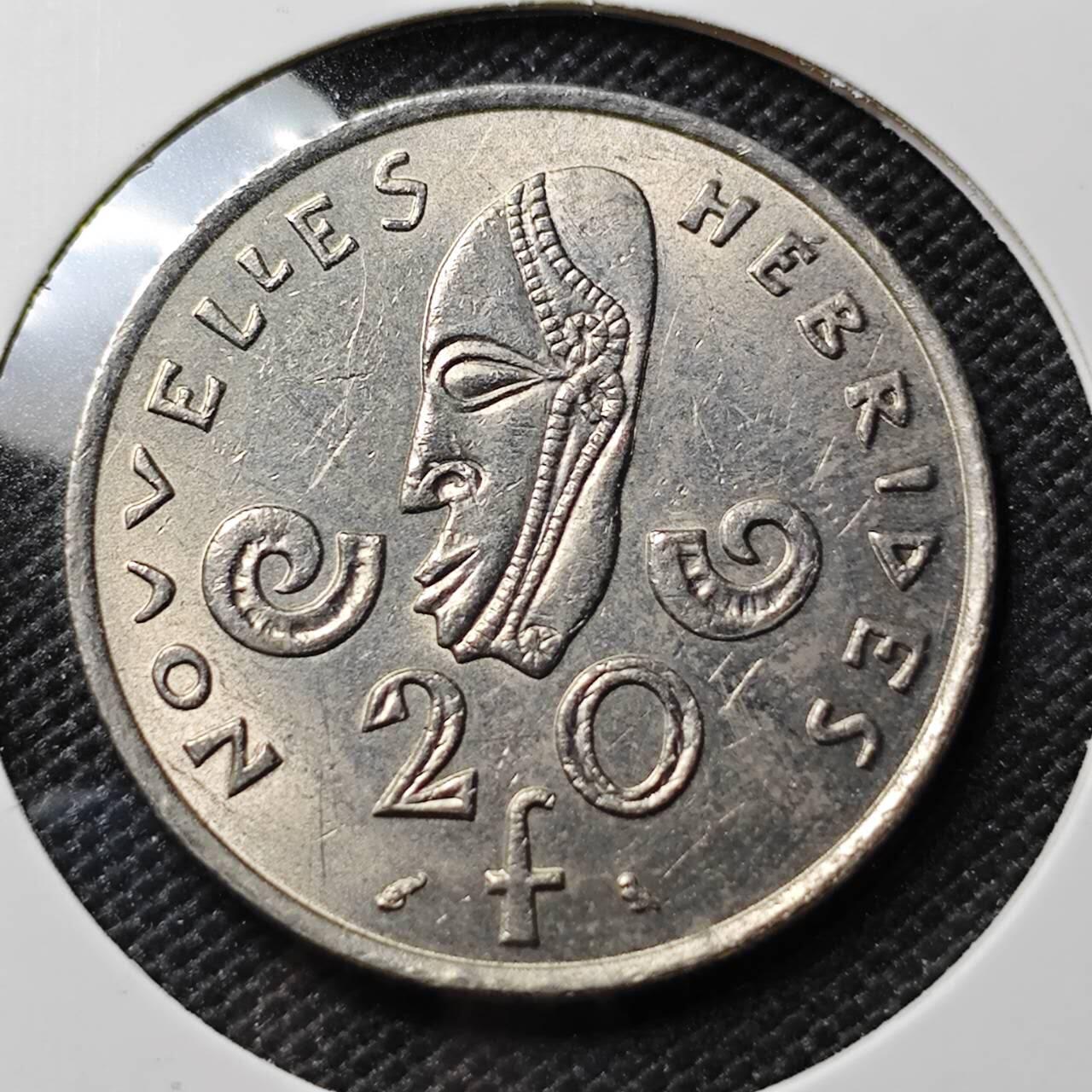 KK钱币收藏小铺 第382期  2月预留时间 周末发货 1973法属新赫布里底20法郎