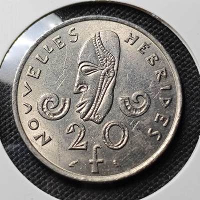 KK钱币收藏小铺 第382期  2月预留时间 周末发货 - 1973法属新赫布里底20法郎