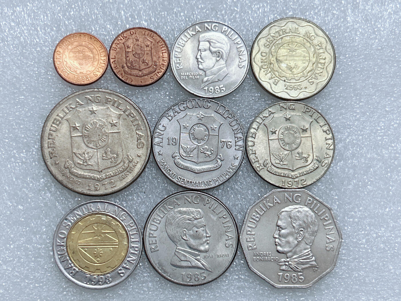 第一海外回流一元起拍收藏 散集专场  第278期 菲律宾不同版本硬币 10枚 原光品