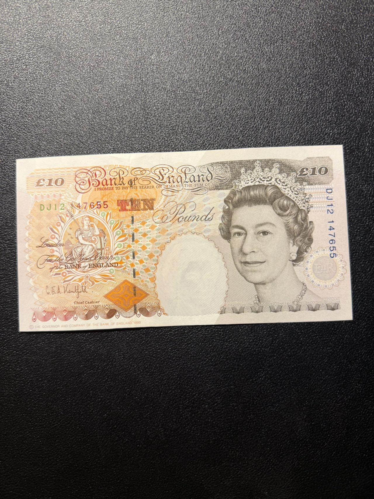 第14期 库存低价起拍 英国E序列数字10 全新unc