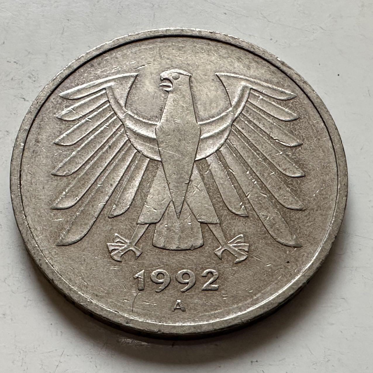 🌹外币初藏🌹🐯2025年第143场  每周二四六晚8️⃣点 接代拍 德国1992年A版5马克