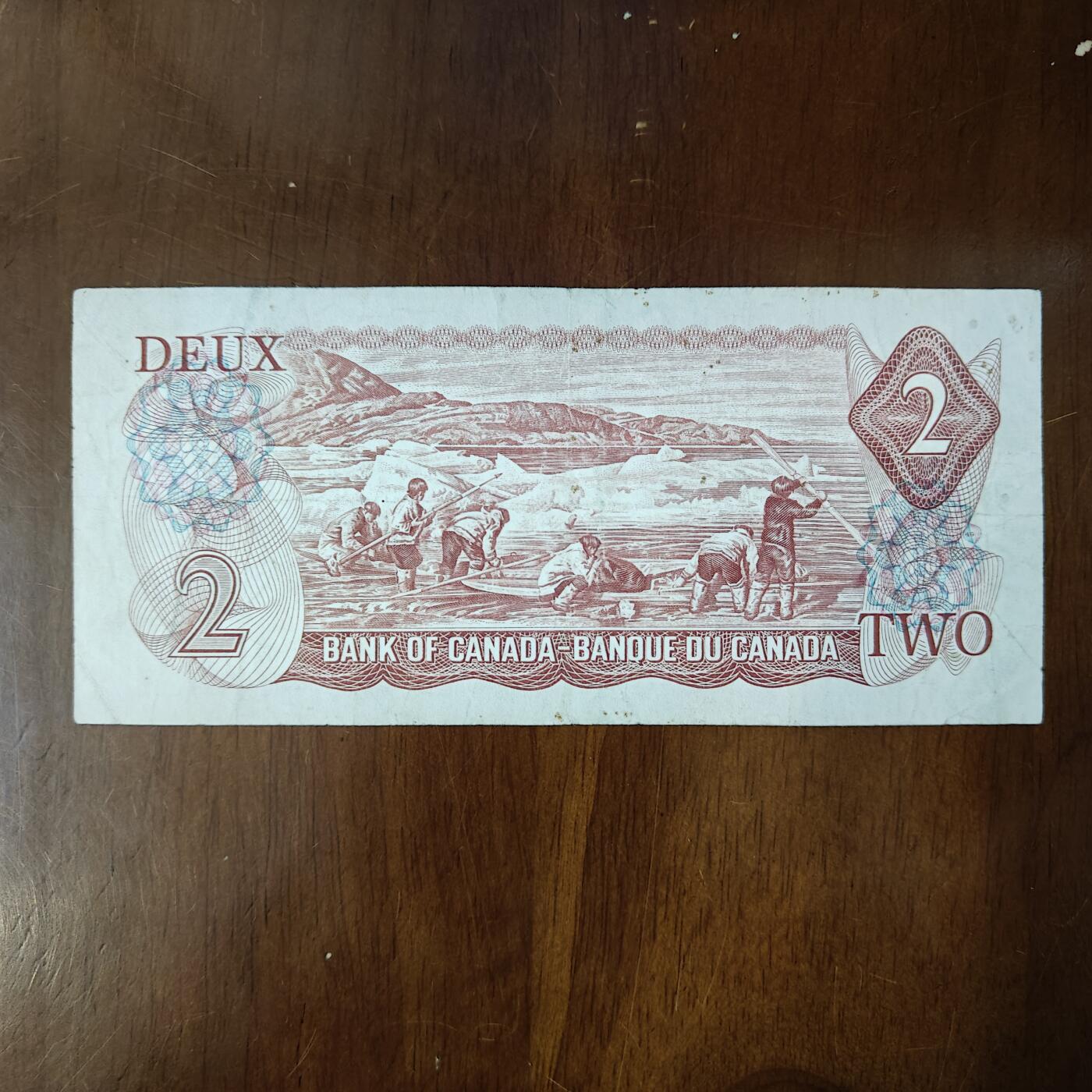加拿大2圆纸币 1974年景观版伊丽莎白女王 美洲钱币流通品原图片