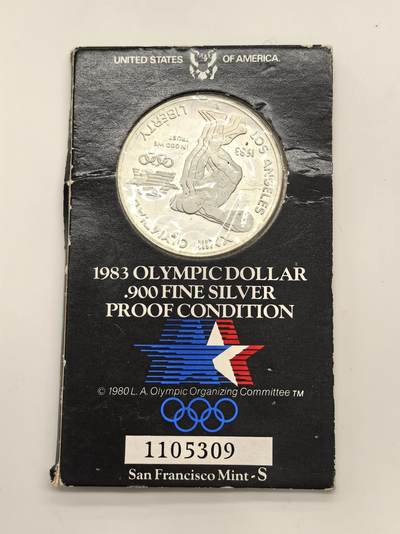 博洋堂世界钱币拍卖第153期（全场包邮） - 美国1984年洛杉矶夏季奥运会纪念大银币，原封原装，完全未流通状态