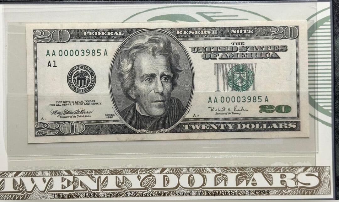 1996年首发（3A）大头20面值，全新四周有发黄，带册子，有需要直接购买的请禾厶，