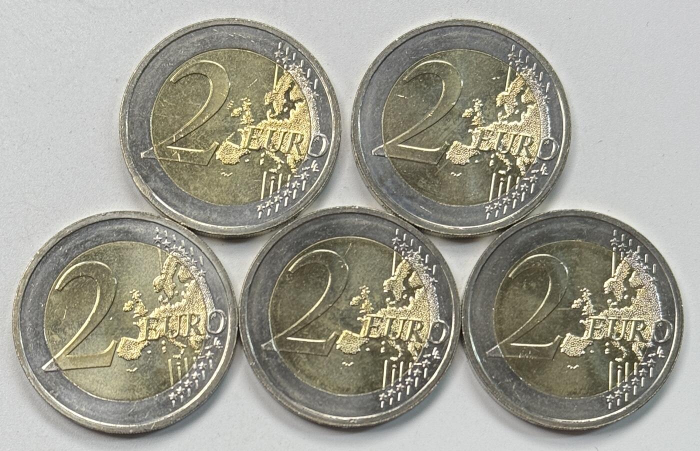 S&S Numismatic世界钱币-拍卖 第117期  5枚一起-斯洛伐克2024年 科希策国际和平马拉松佰年 2欧元双色纪念币