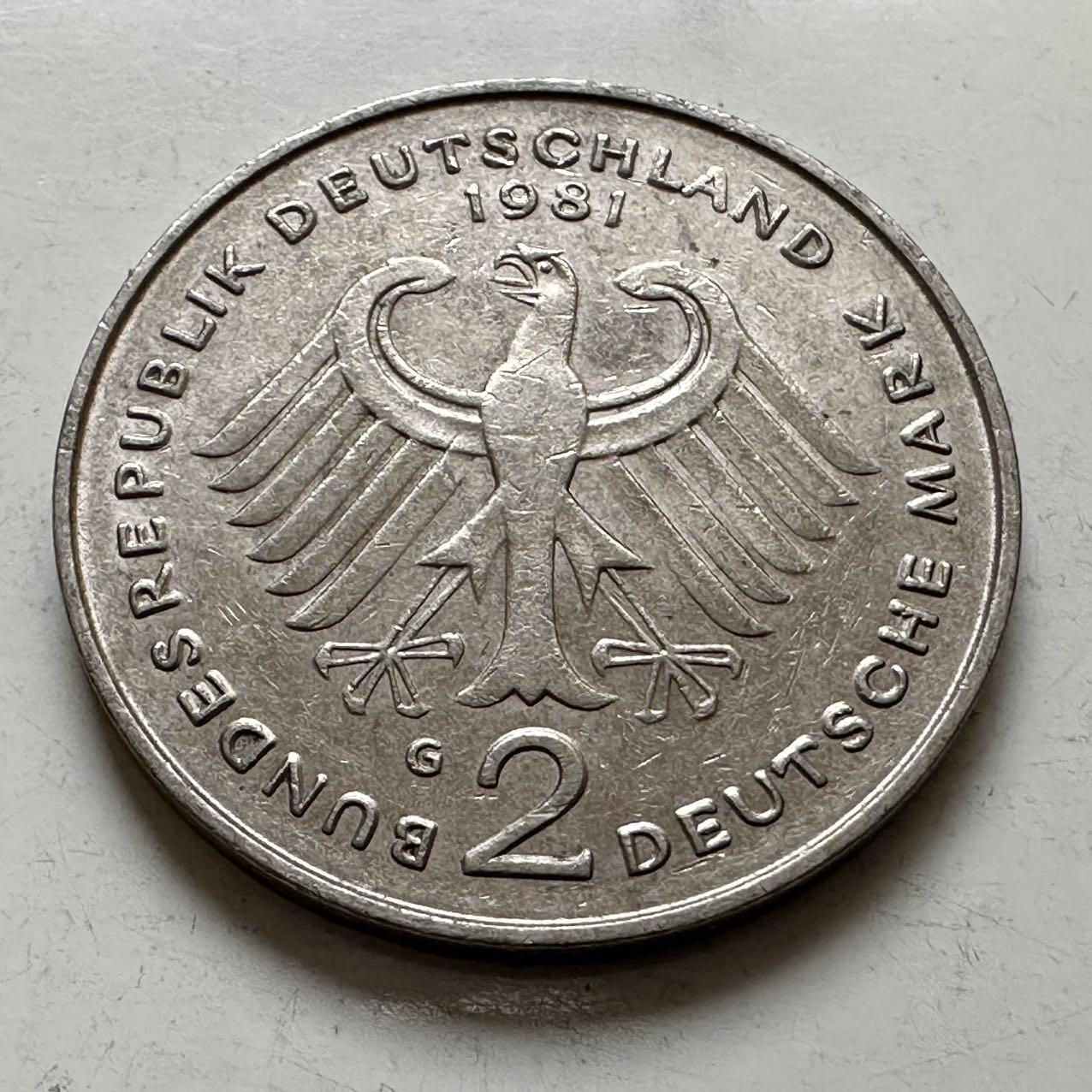 🌹外币初藏🌹🐯2025年第143场  每周二四六晚8️⃣点 接代拍 德国1981年G版 2马克 豪斯
