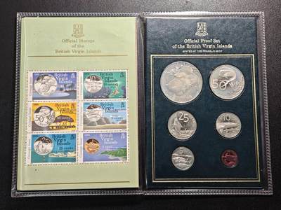 【德藏】世界币章拍卖第158期 - 1985年 英属维尔京群岛海洋动物精制纪念套币6枚全 原册