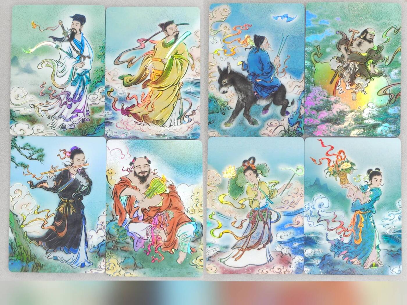 龙虎卡牌-六八场（无佣金，周六结拍，欢迎送拍） 彩闪8张 启读 孙强-八仙一套