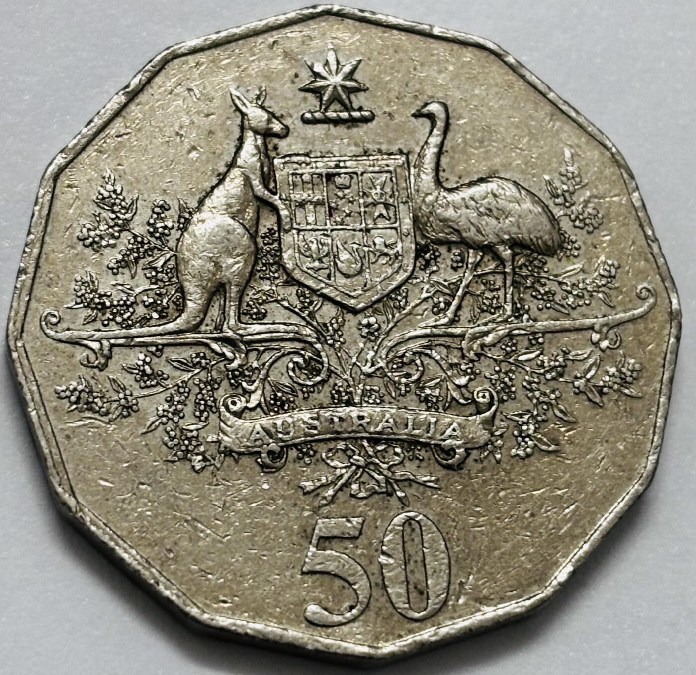 文馨钱币收藏第 286 场，圣诞节专场【 长期接收代拍品低至 0 佣金】 澳大利亚2001年联邦百年国徽50分纪念币