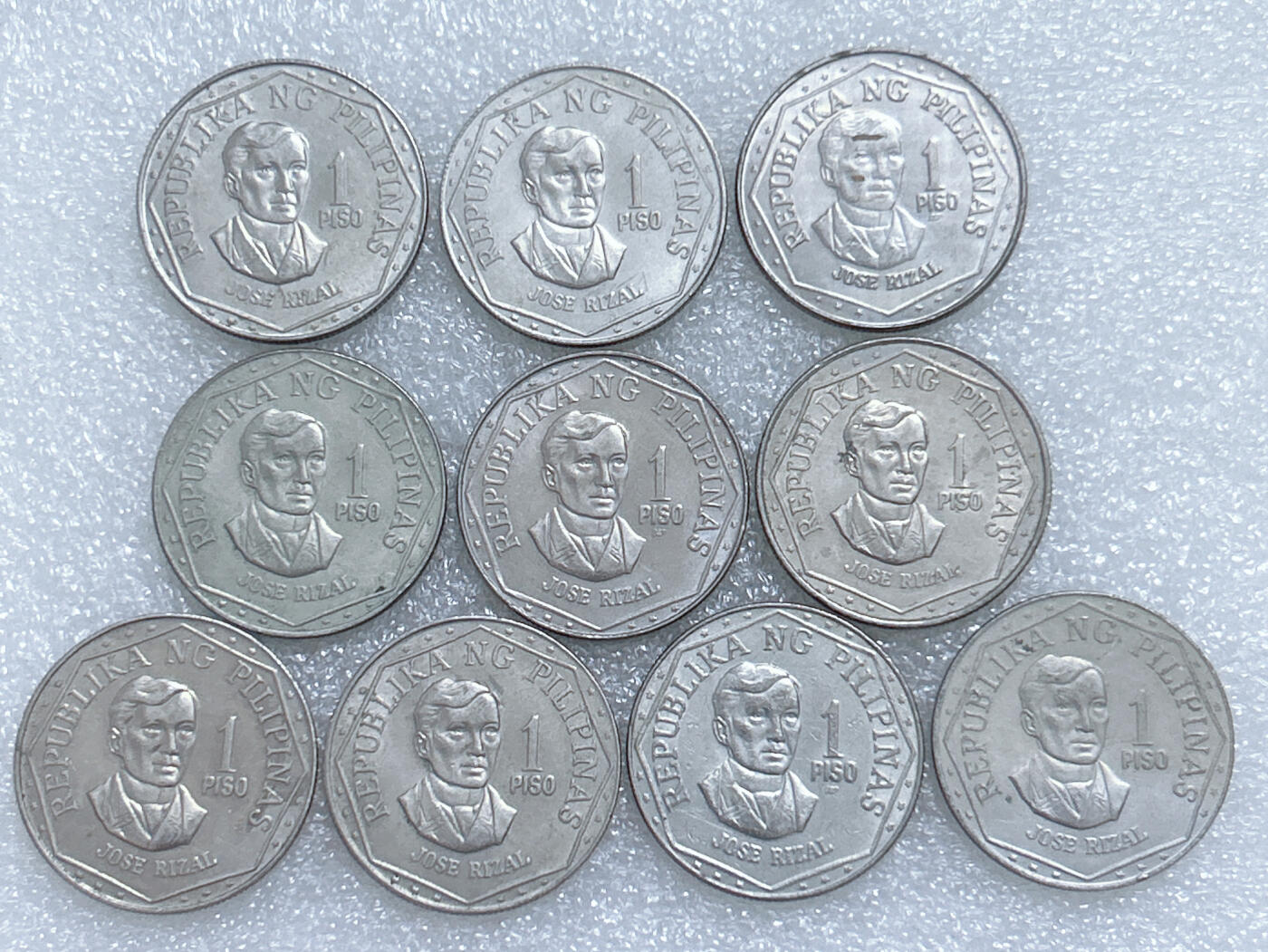 第一海外回流一元起拍收藏 散集专场  第278期 菲律宾1比索硬币 10枚 带光品