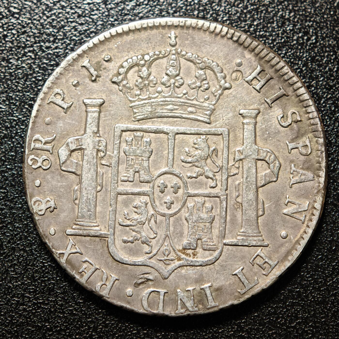 【德藏】世界币章拍卖第158期（拍品征集中~欢迎藏友联系） 1808年 西属玻利维亚卡洛斯四世8瑞尔银币 原味状态 直径约：39.2mm；重约：26.8g