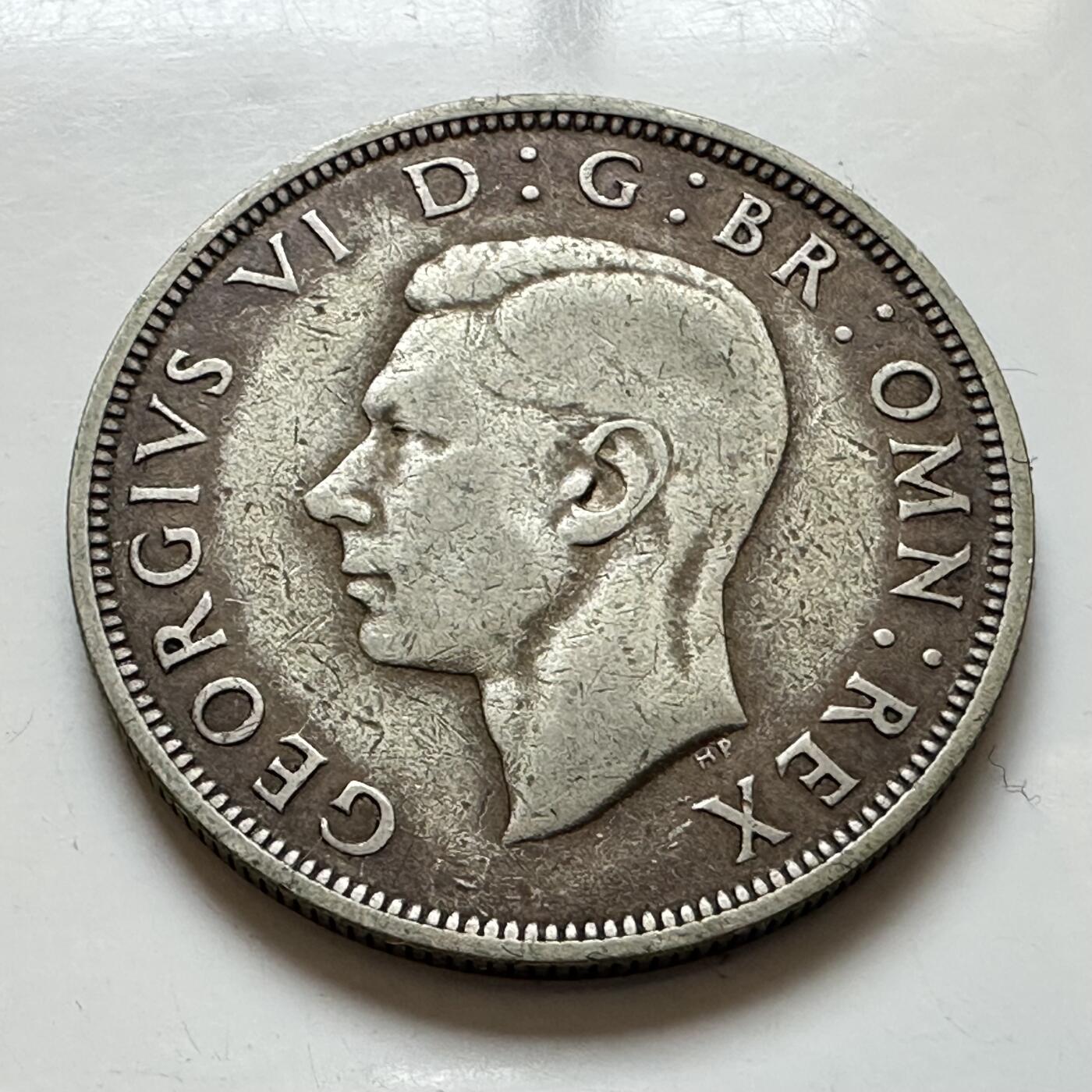 🌹外币初藏🌹🐯2025年第143场  每周二四六晚8️⃣点 接代拍 英国1943年半克郎银币 14.1克50%银