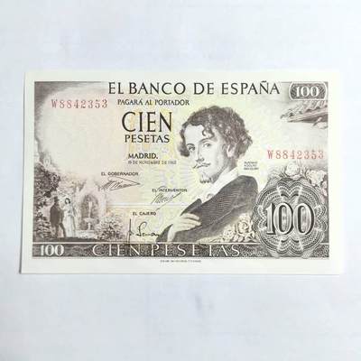 各国外币第103期 品种好部分全新 - 西班牙100比塞塔1965年 全新