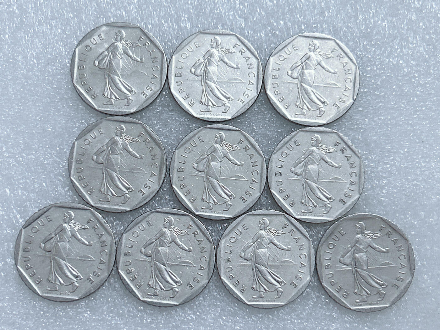 第一海外回流一元起拍收藏 散集专场  第278期 法国2法郎硬币 10枚