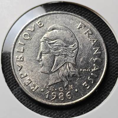 KK钱币收藏小铺 第382期  2月预留时间 周末发货 - 1986法属波利尼西亚20法郎