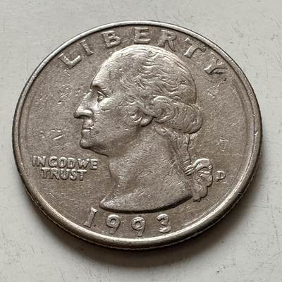 🌹外币初藏🌹🐯2025年第143场  每周二四六晚8️⃣点 接代拍 - 美国1993年25分