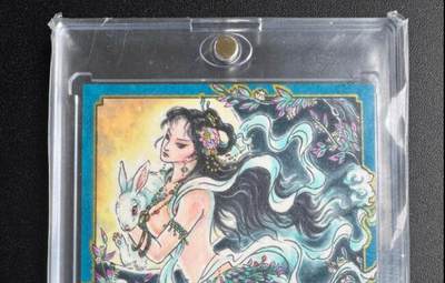 NO.18 好又多金牌大场，新店点关注不迷路！每周一站式配齐，方便凑单！（周6晚8点截拍，卖家送拍0抽成！） - 【1/1手绘卡】万享 不二猿老师手绘 嫦娥原稿 精美绝伦，收藏佳品！【素袂轻扬邀夜月，冰肌暗映醉秋枫】