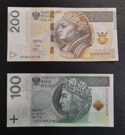 《艾美收藏》第225期-12.15周日外币精选场 - 波兰2018年100和15年200兹罗提两枚全新UNC