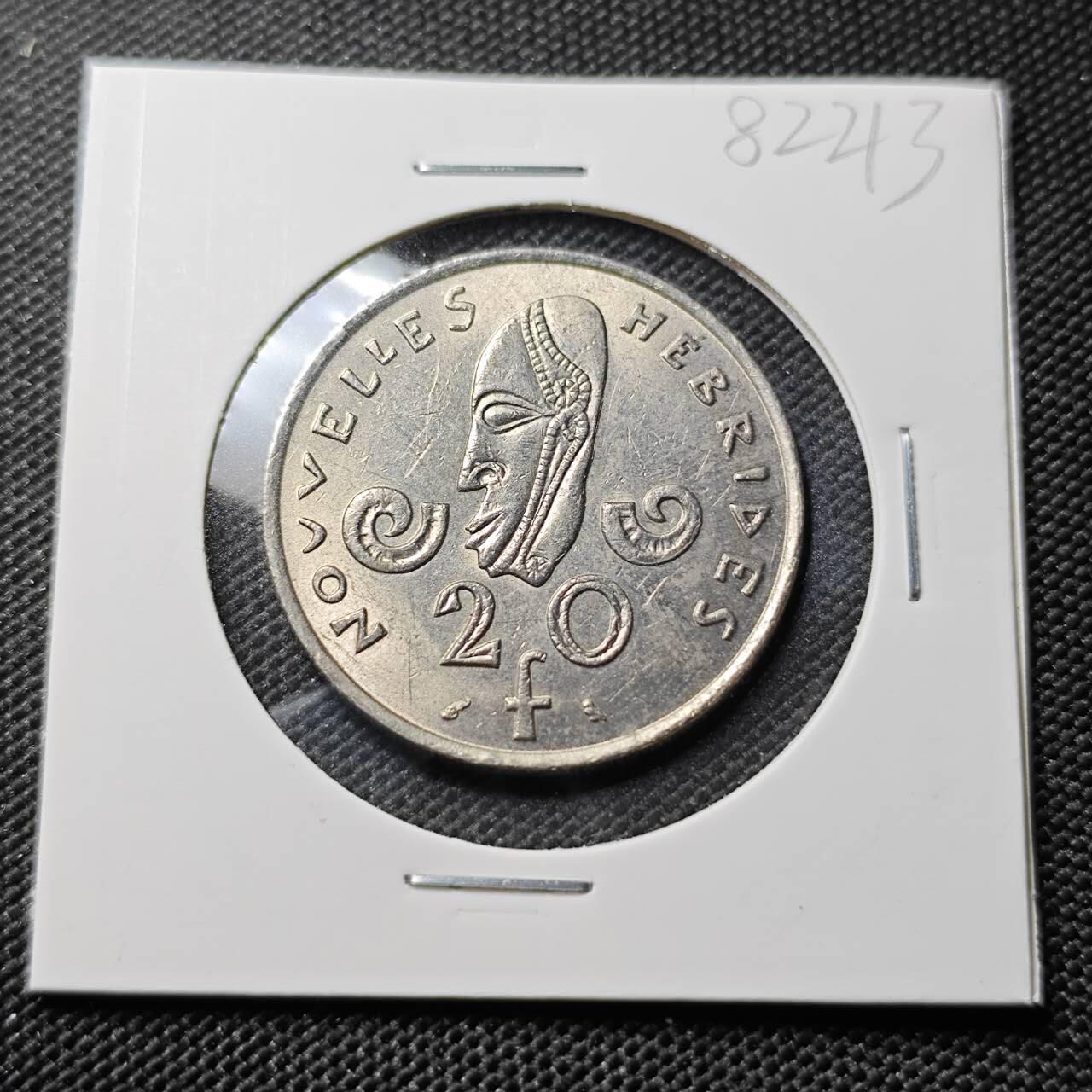 KK钱币收藏小铺 第382期  2月预留时间 周末发货 1973法属新赫布里底20法郎