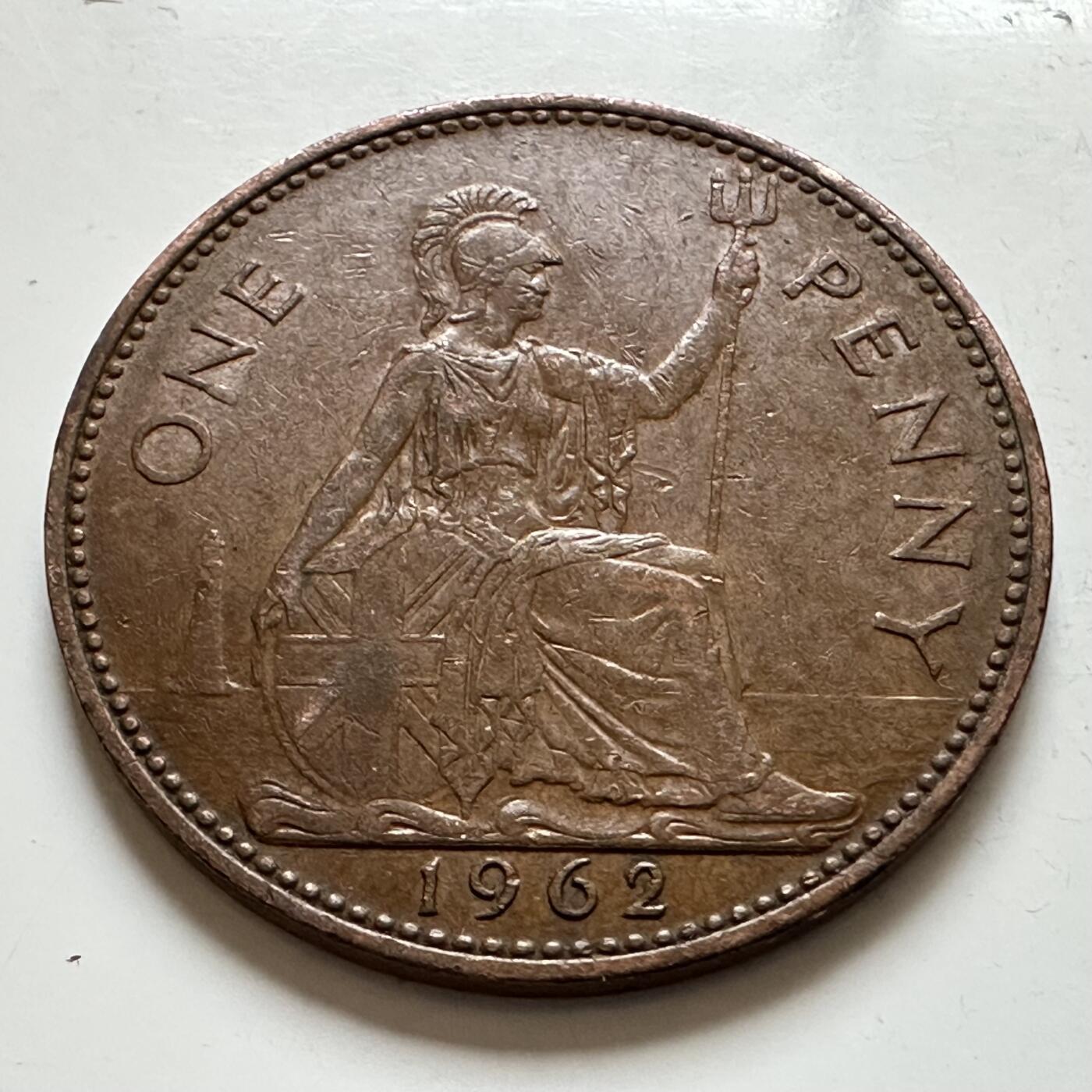 🌹外币初藏🌹🐯2025年第143场  每周二四六晚8️⃣点 接代拍 英国1962年 一便士