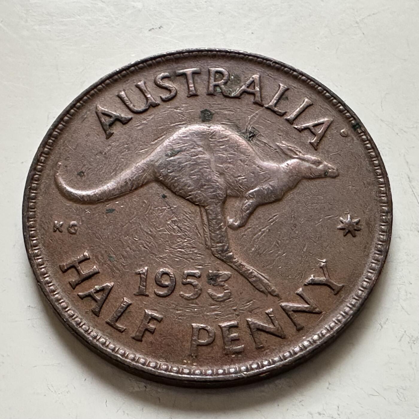 🌹外币初藏🌹🐯2025年第143场  每周二四六晚8️⃣点 接代拍 澳大利亚1953年半便士