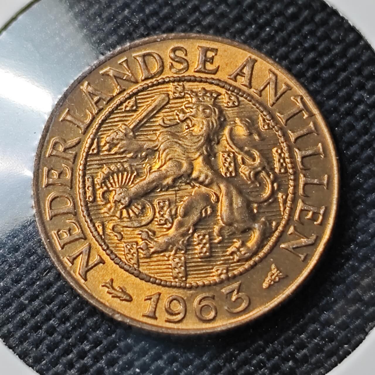 KK钱币收藏小铺 第382期  2月预留时间 周末发货 1963荷属安德列斯1分