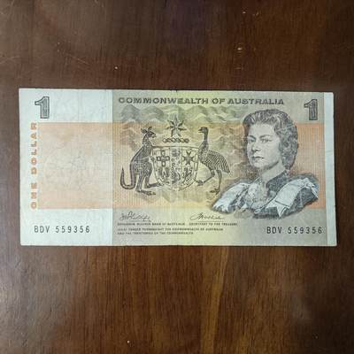 1983年版澳大利亚1圆纸币女王钞 澳州流通品原票原图片 - 1983年版澳大利亚1圆纸币女王钞 澳州流通品原票原图片