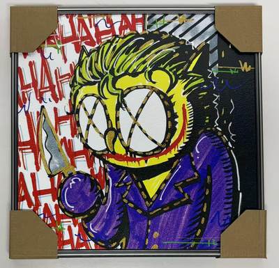 零元拍：OWSON 系列作品装饰肌理画《小丑》，相框尺寸35/35CM。因展品出展，镜框可能有轻微划痕，介意勿拍 - 零元拍：OWSON 系列作品装饰肌理画《小丑》，相框尺寸35/35CM。因展品出展，镜框可能有轻微划痕，介意勿拍