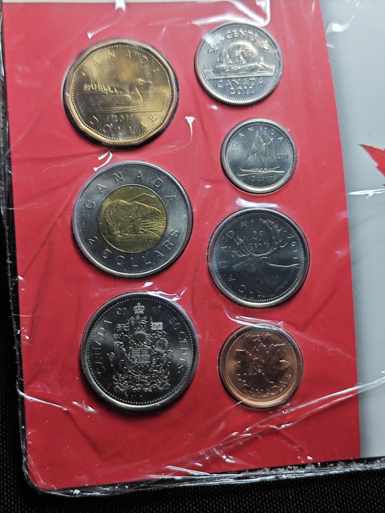 KK钱币收藏小铺 《套币 好品/批量散币专场》  2月预留时间 周末发货  2011加拿大大小面值清年一套