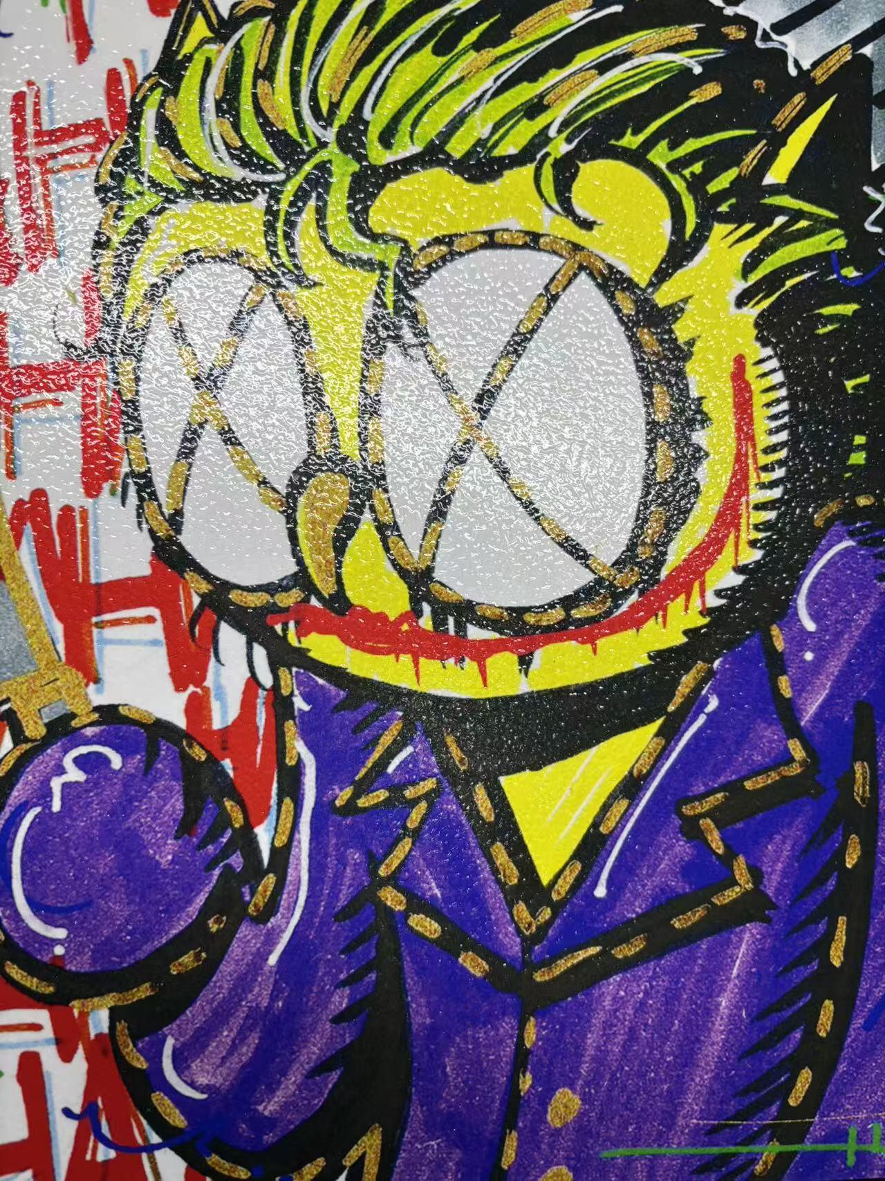 零元拍：OWSON 系列作品装饰肌理画《小丑》，相框尺寸35/35CM。因展品出展，镜框可能有轻微划痕，介意勿拍