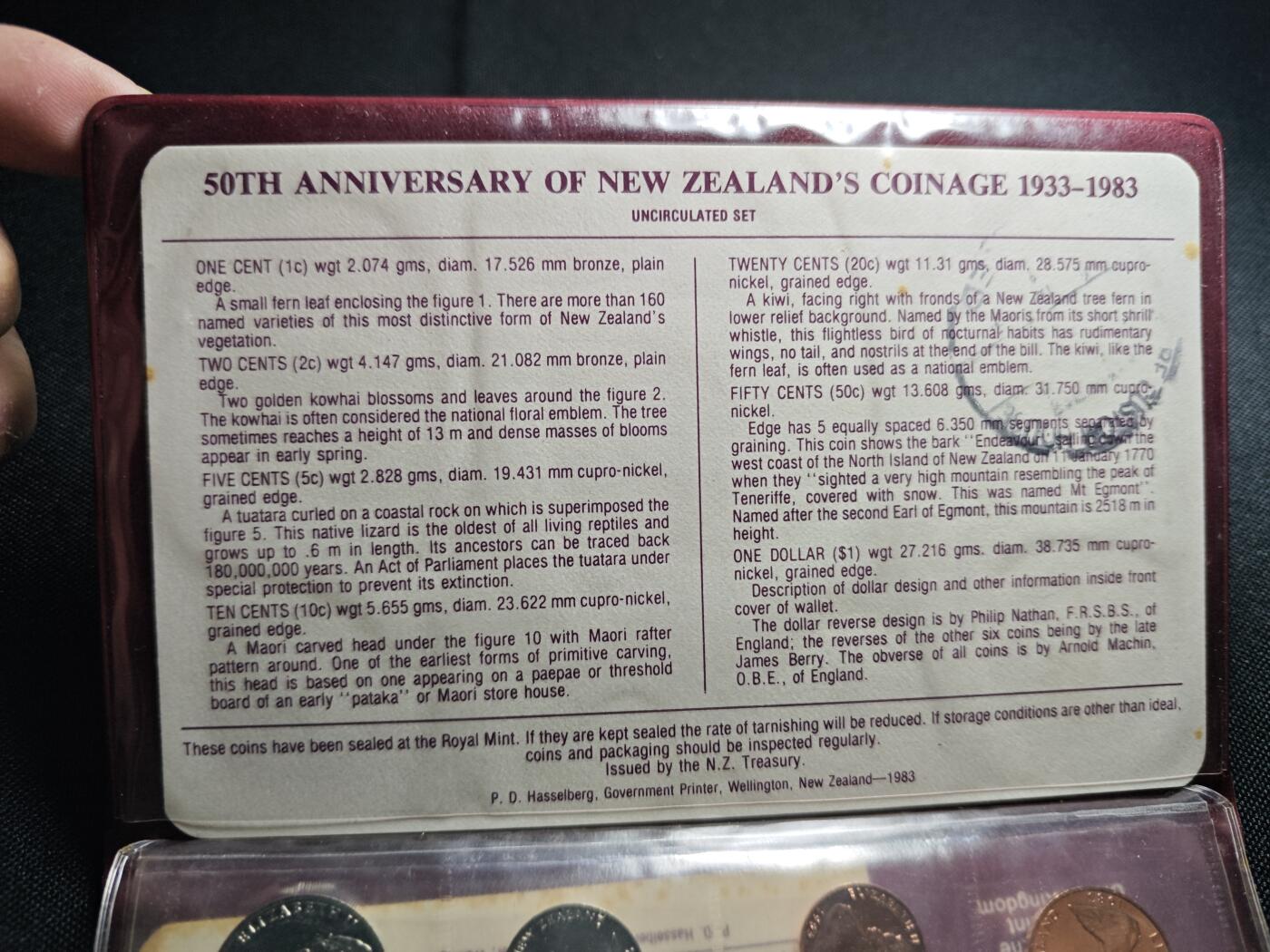 KK钱币收藏小铺 《套币 好品/批量散币专场》  2月预留时间 周末发货  1983新西兰大小面值清年一套 含克朗币 币中币