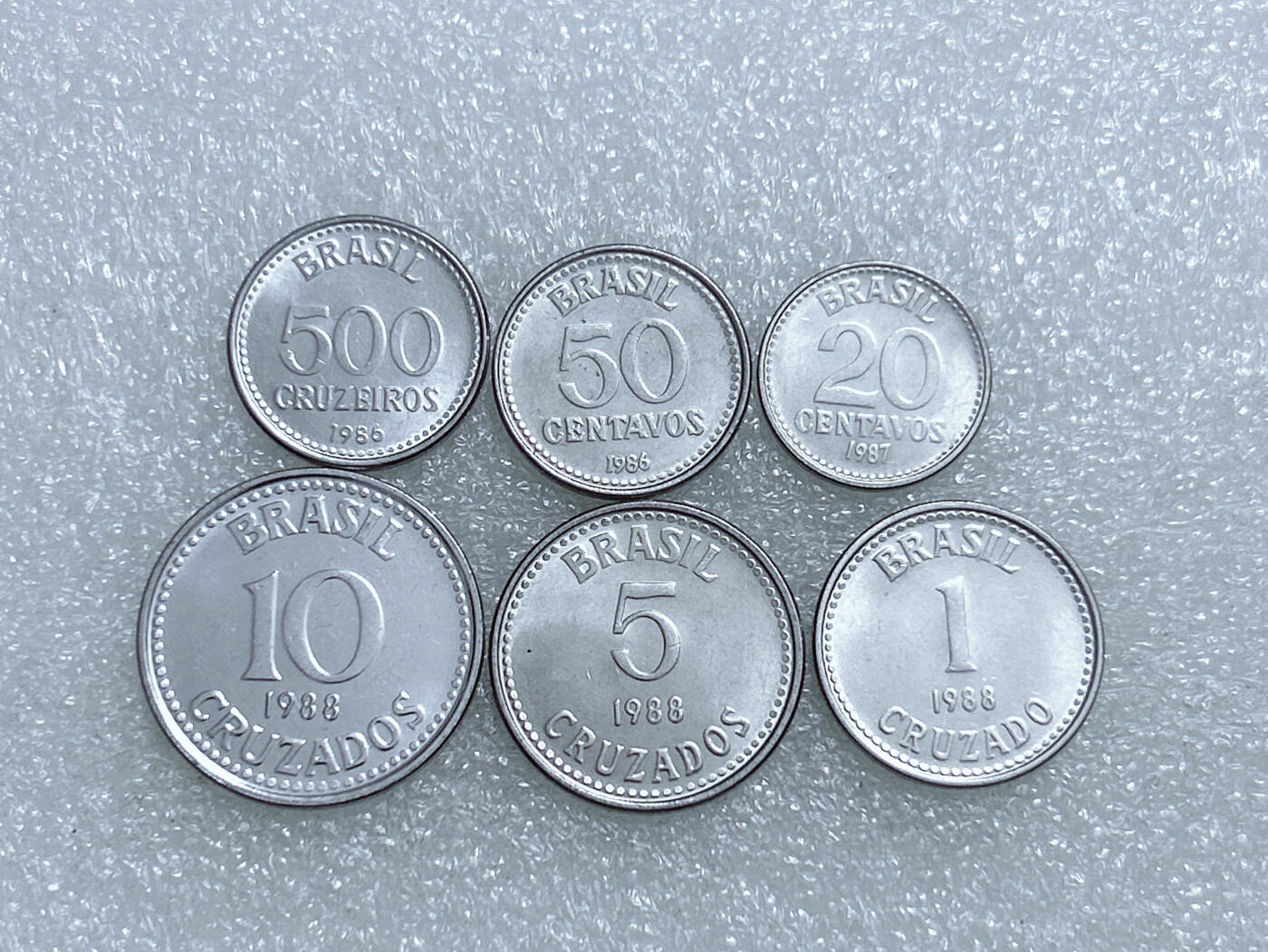 第一海外回流一元起拍收藏 散集专场  第278期 巴西80年代五星版不锈钢币 5枚