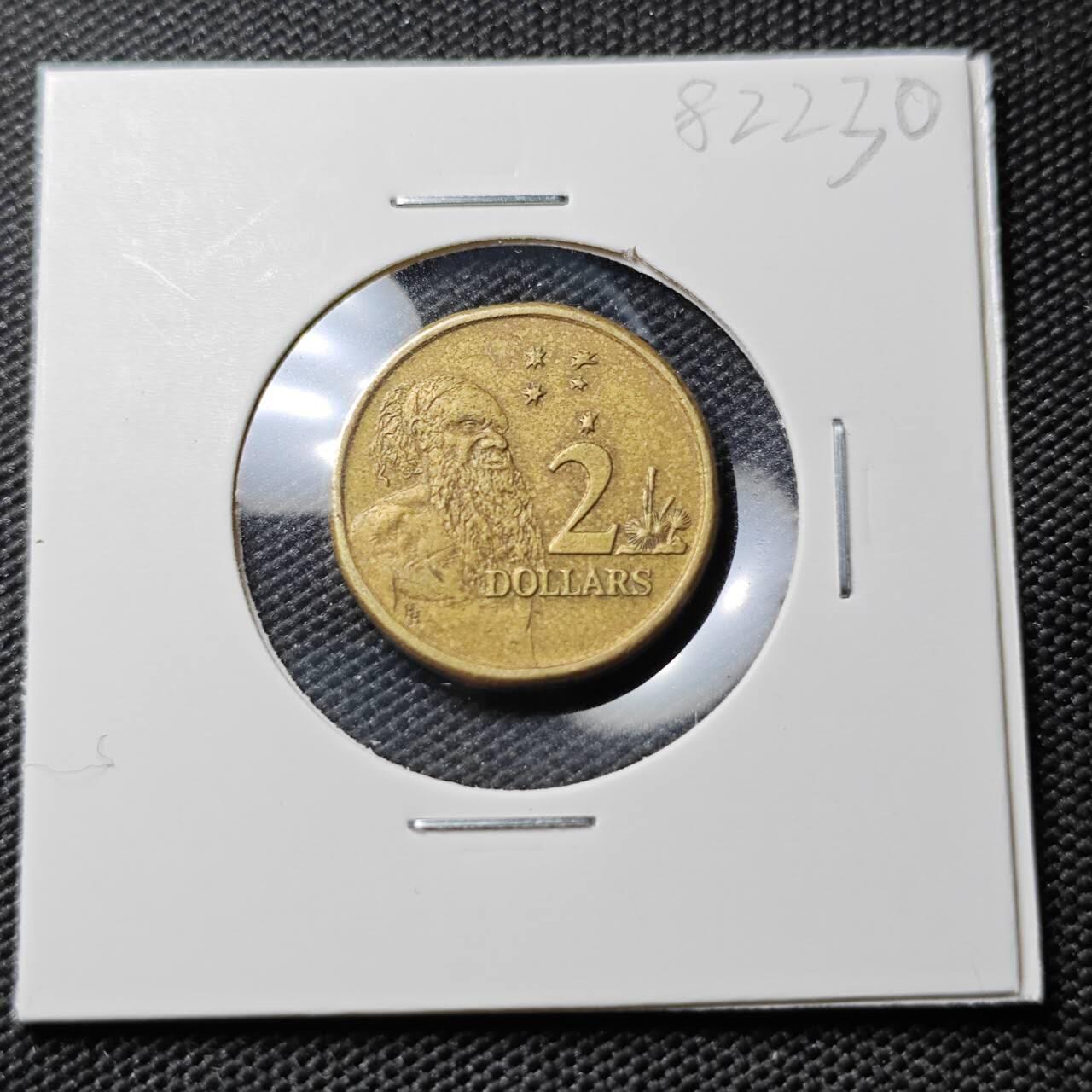 KK钱币收藏小铺 第382期  2月预留时间 周末发货 1988澳大利亚土著人2元 