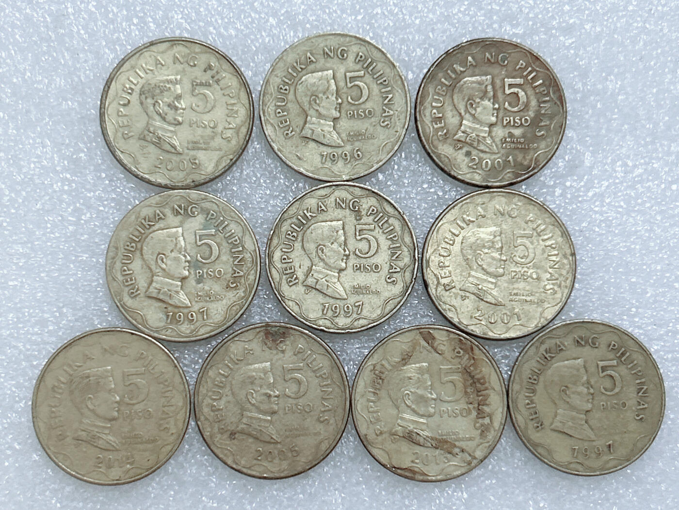 第一海外回流一元起拍收藏 散集专场  第278期 菲律宾5比索硬币 10枚