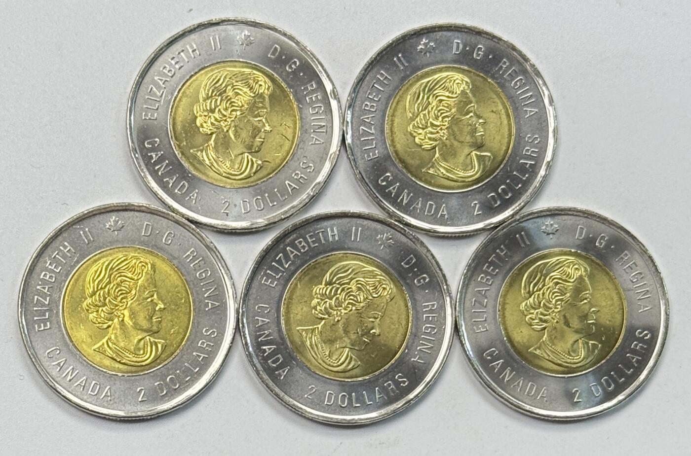 S&S Numismatic世界钱币-拍卖 第117期  5枚一起-加拿大2021年 胰岛素发现百年 2加元双色镀彩纪念币