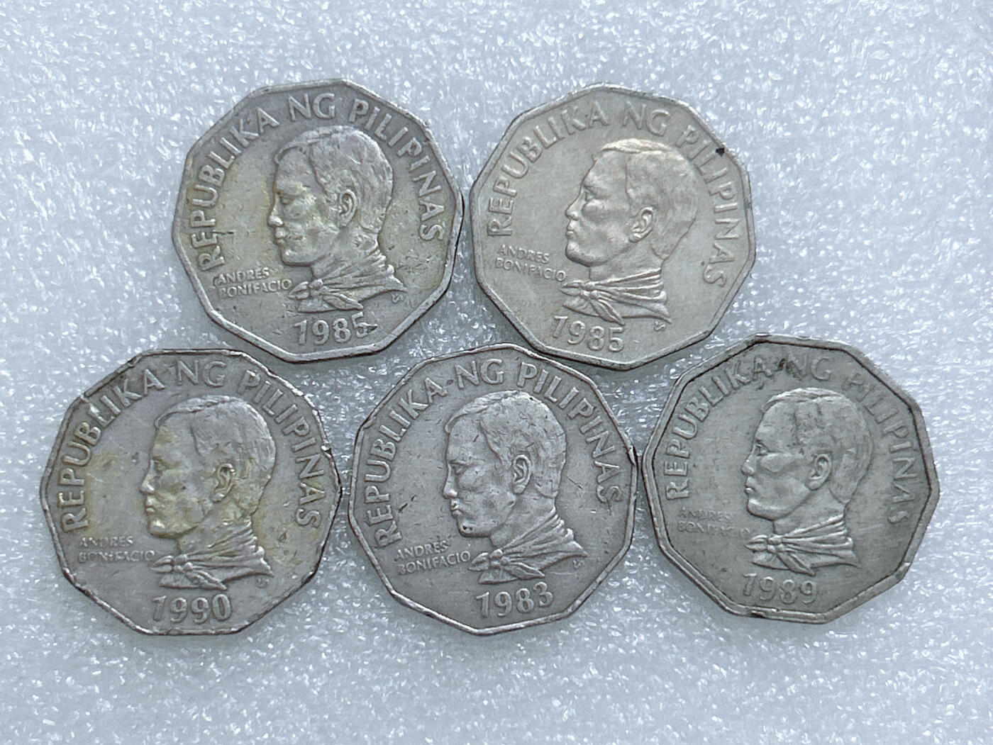 第一海外回流一元起拍收藏 散集专场  第278期 菲律宾2比索硬币 5枚