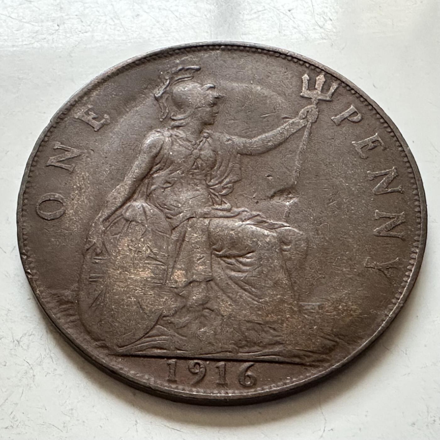 🌹外币初藏🌹🐯2025年第143场  每周二四六晚8️⃣点 接代拍 英国1916年 一便士