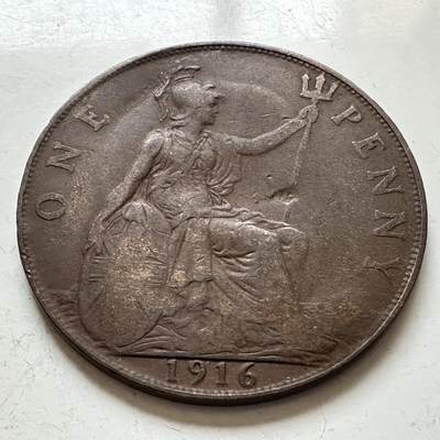 🌹外币初藏🌹🐯2025年第143场  每周二四六晚8️⃣点 接代拍 - 英国1916年 一便士