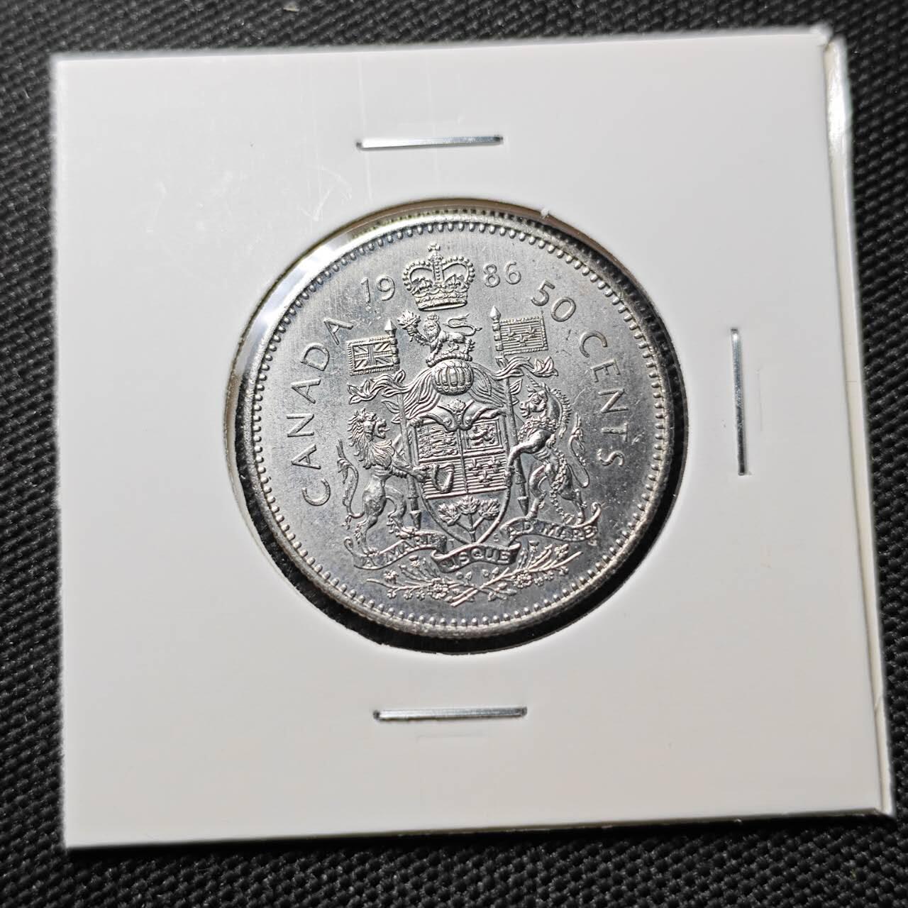 KK钱币收藏小铺 第382期  2月预留时间 周末发货 1986加拿大50分 