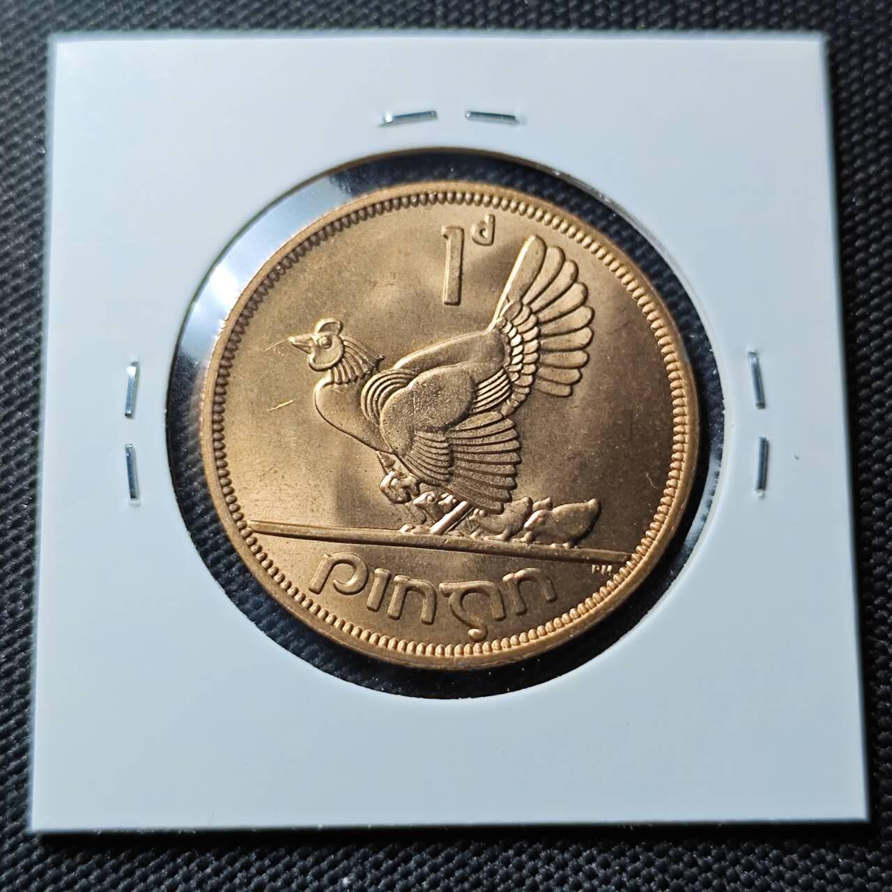 KK钱币收藏小铺 第382期  2月预留时间 周末发货 1968爱尔兰1便士铜币