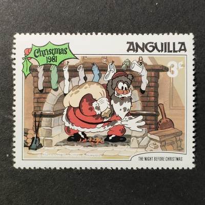 ↓君缘收藏685期☞钱币邮品↓无佣金、可寄存、满30元包邮  - 安圭拉邮票，1981年迪士尼圣诞节主题邮票