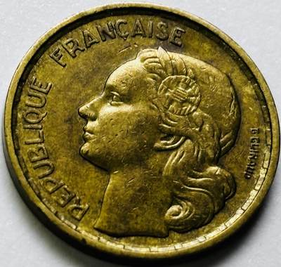 文馨钱币收藏第 286 场，圣诞节专场【 长期接收代拍品低至 0 佣金】 - 铜光美品 1958 年法兰西第四共和国 第五版本  10 法郎铜币